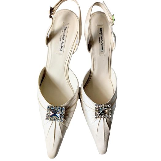 Benjamin Adams ivory new bridal shoes jewel front - Size 39