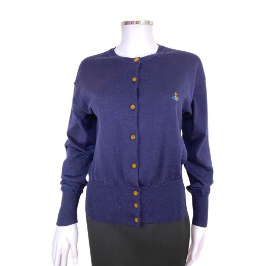 Vivienne Westwood Women's Navy Blue Cardigan - Size L