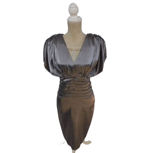 Mimifroufrou Grey Tiered Sleeveless Zip Up Midi Dress - Size XL