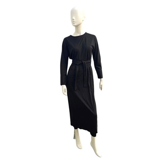 Massimo Dutti Women's Black Maxi Jersey Dress - Size S