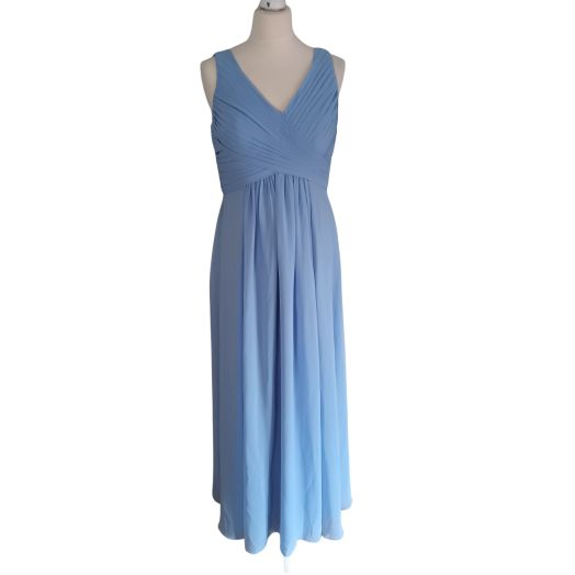 JJ's House Women's Light Blue Draped Sleeveless Bridesmaids Dress - UK 12